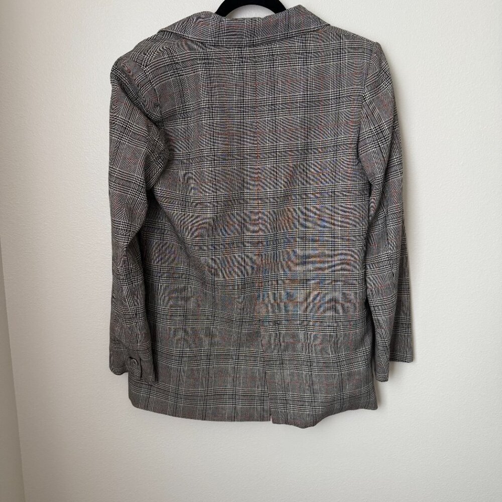 Zara Basic gray plaid double-breasted blazer - image 3